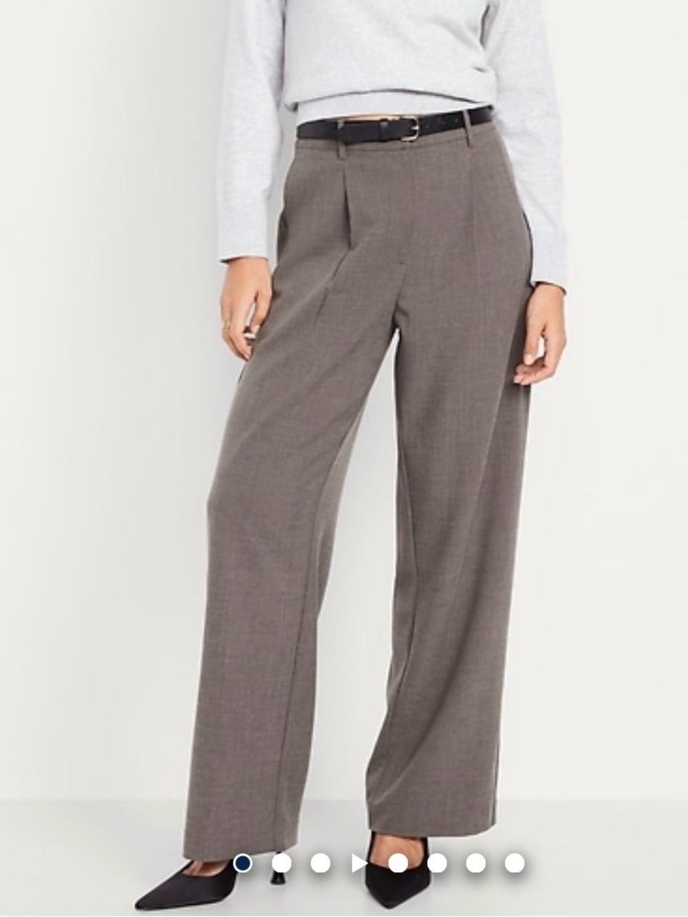 Old Navy Gray Wide-Leg High-Waist Trousers